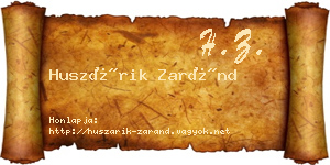 Huszárik Zaránd névjegykártya